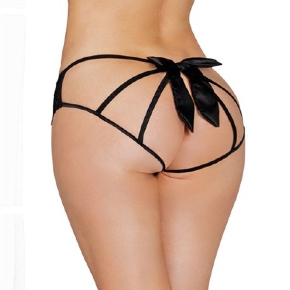 NWT SEVEN ‘TIL MIDNIGHT Lace Front Panty w Strappy Back & Satin Ribbon Bow Red S - Picture 1 of 7